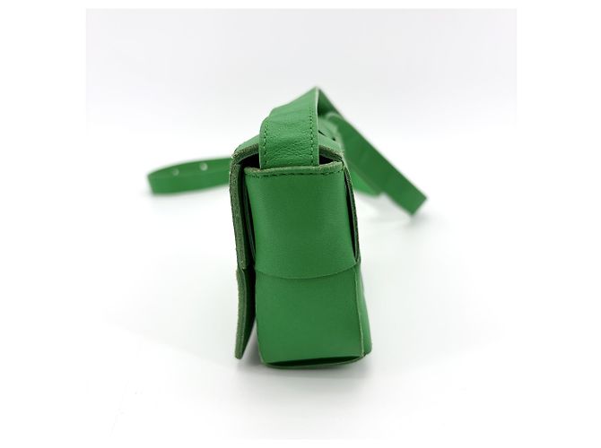Bottega Veneta Cassette Maxi Intrecciato Leather Extra Mini Verde - vista 3