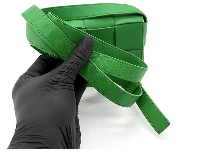 Bottega Veneta Cassette Maxi Intrecciato Leather Extra Mini Verde - vista 7