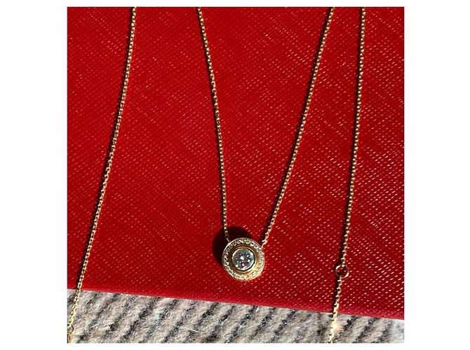 Collana Cartier in Oro Rosa con Disco di Diamanti D'oro - vista 2
