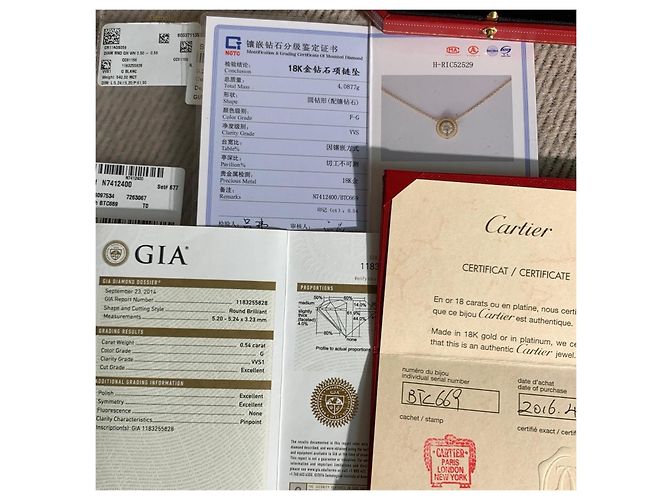 Collana Cartier in Oro Rosa con Disco di Diamanti D'oro - vista 6