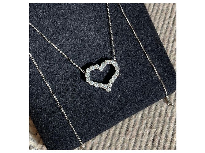 Collana Tiffany & Co. Love Cuore in Platino e Diamanti Argento - vista 2