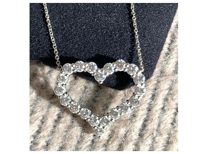 Collana Tiffany & Co. Love Cuore in Platino e Diamanti Argento - vista 3