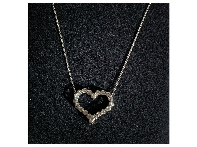 Collana Tiffany & Co. Love Cuore in Platino e Diamanti Argento - vista 4