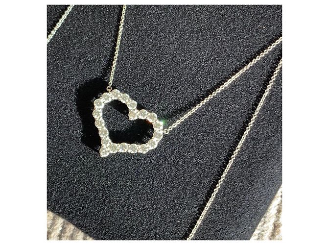 Collana Tiffany & Co. Love Cuore in Platino e Diamanti Argento - vista 5