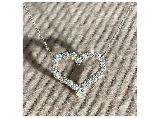 Collana Tiffany & Co. Love Cuore in Platino e Diamanti Argento - vista 6