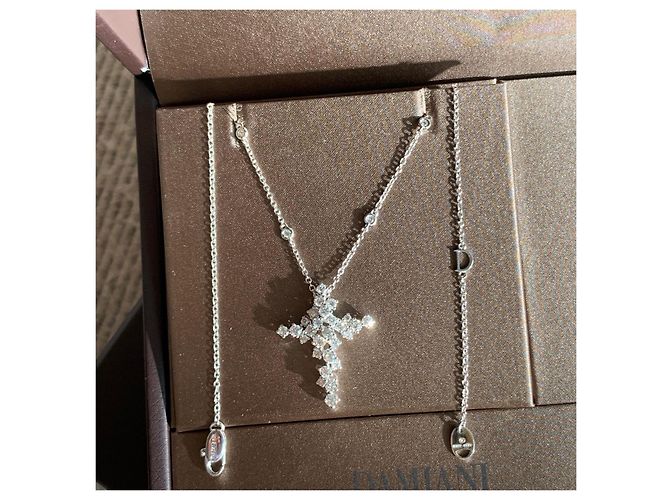 Collar Damiani Mimosa de Oro Blanco y Diamantes Plata - vista 2