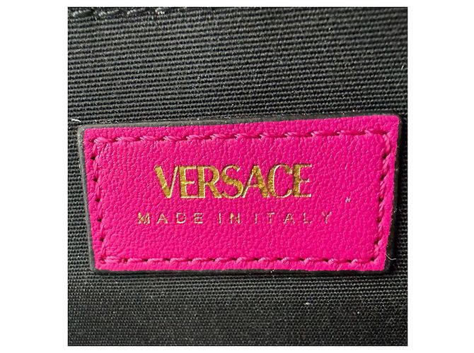 Bolsa de ombro em couro Versace em rosa - vista 12