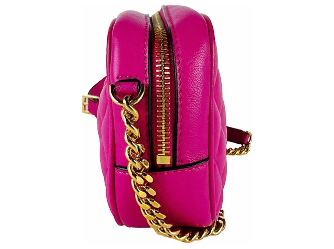 Bolsa de ombro em couro Versace em rosa - vista 2
