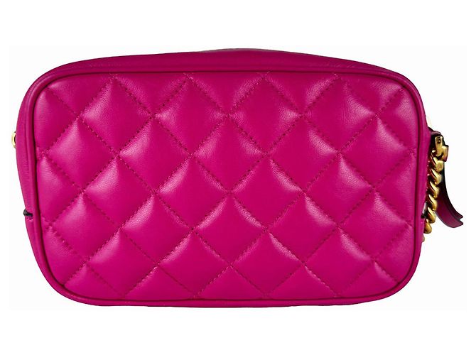Bolsa de ombro em couro Versace em rosa - vista 3