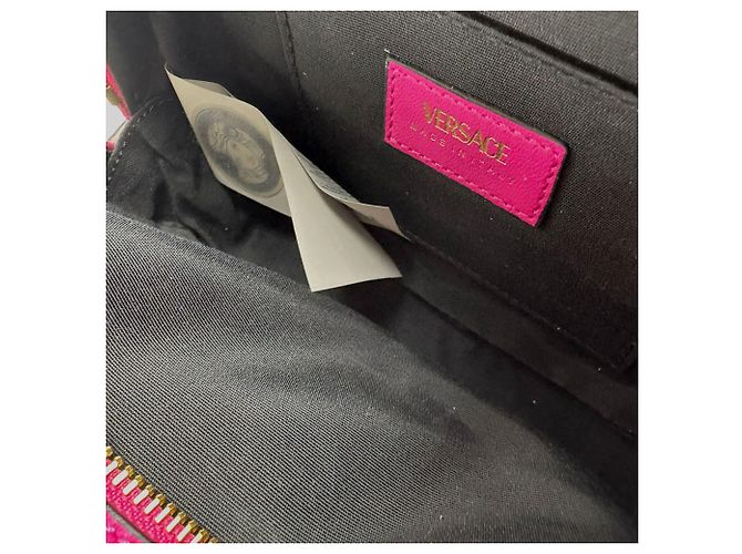 Bolsa de ombro em couro Versace em rosa - vista 5