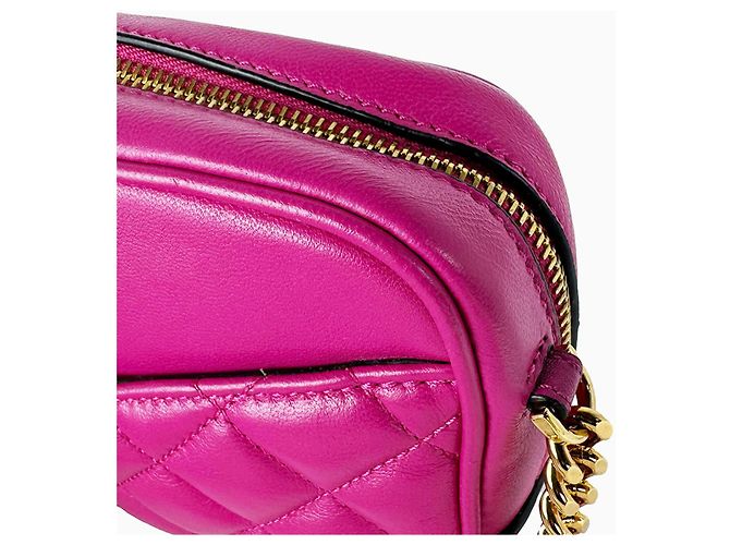 Bolsa de ombro em couro Versace em rosa - vista 6