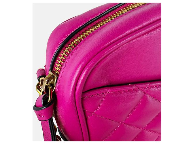Bolsa de ombro em couro Versace em rosa - vista 7