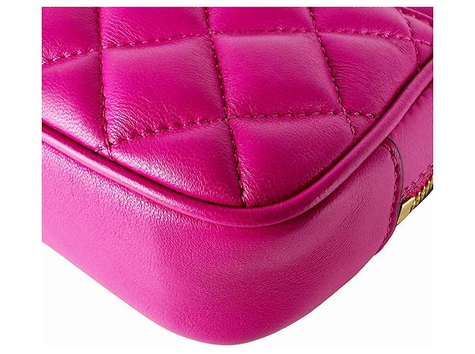 Bolsa de ombro em couro Versace em rosa - vista 8