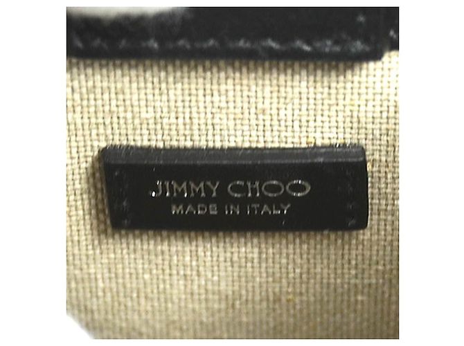Borsa a tracolla Jimmy Choo in tela e pelle Nero Crudo - vista 12