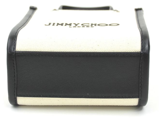 Borsa a tracolla Jimmy Choo in tela e pelle Nero Crudo - vista 4