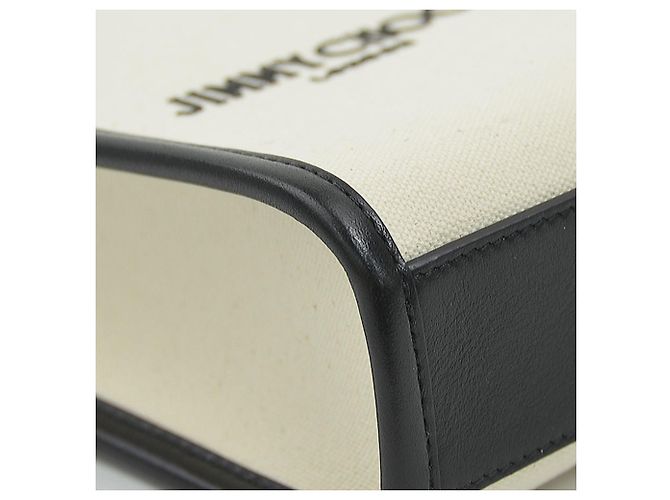 Borsa a tracolla Jimmy Choo in tela e pelle Nero Crudo - vista 7