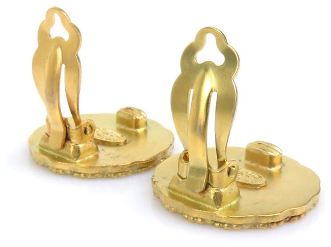 Pendientes de clip Chanel Gold Dorado - vista 5