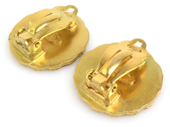 Pendientes de clip Chanel Gold Dorado - vista 7