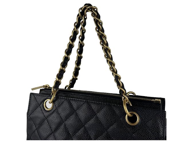 Borsa Chanel in pelle di vitello martellata nera Nero - vista 10