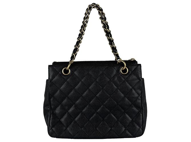 Borsa Chanel in pelle di vitello martellata nera Nero - vista 3