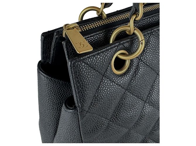Borsa Chanel in pelle di vitello martellata nera Nero - vista 7
