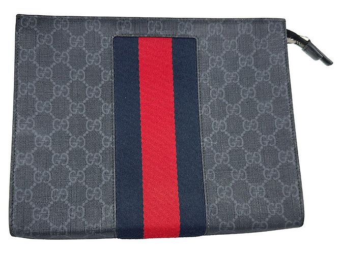 Pochette Gucci Navy GG Supreme Bleu Marine - vue 3