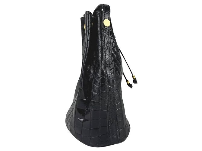 Céline Bolso de hombro de piel grabada Celine Negro - vista 2