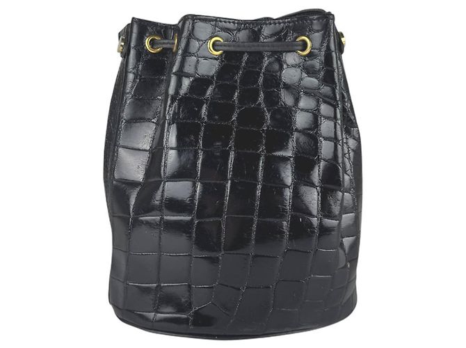 Céline Bolso de hombro de piel grabada Celine Negro - vista 3