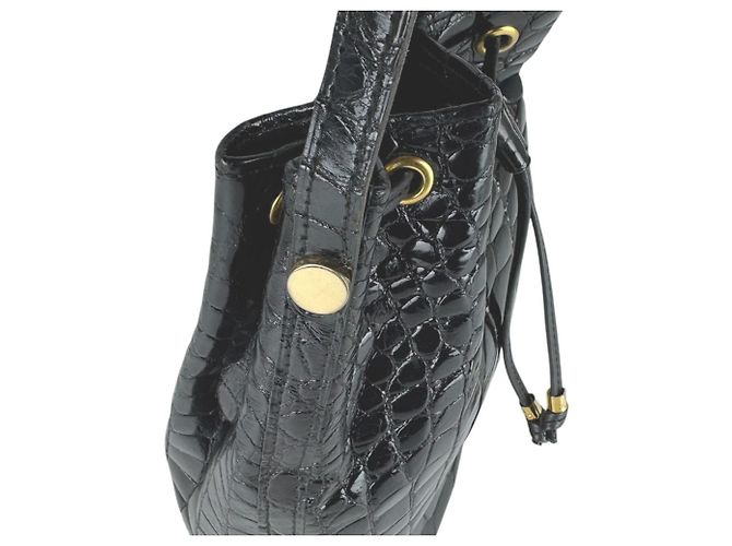 Céline Bolso de hombro de piel grabada Celine Negro - vista 6