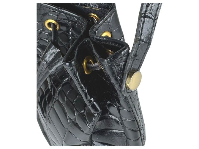 Céline Bolso de hombro de piel grabada Celine Negro - vista 7