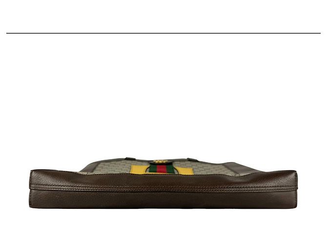 Borsa Tote Gucci Ophidia GG Supreme Canvas Marrone Giallo - vista 4