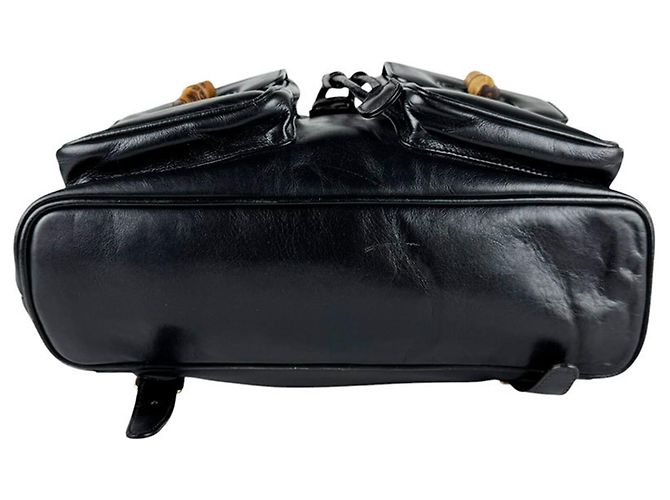 Gucci Bamboo Leder-Rucksack Schwarz - Ansicht 4