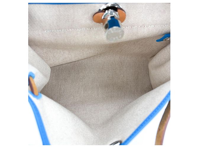 Hermès Hermes Herbag Zip Verso Leather and Toile 31 Castaño - vista 5