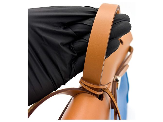 Hermès Hermes Herbag Zip Verso Leather and Toile 31 Castaño - vista 6