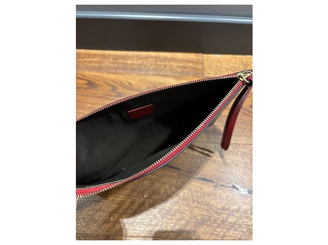 Pochette Gucci GG Supreme Stampa Uccello Marrone Bianco Rosso Blu Beige Verde Giallo - vista 5