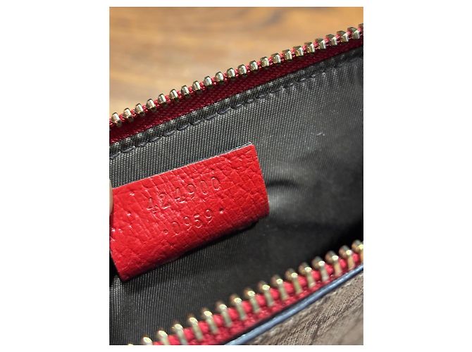 Pochette Gucci GG Supreme Stampa Uccello Marrone Bianco Rosso Blu Beige Verde Giallo - vista 8