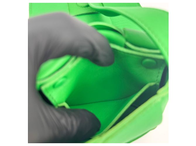 Bottega Veneta Cassette Maxi Intrecciato Leather Extra Mini Verde - vista 6