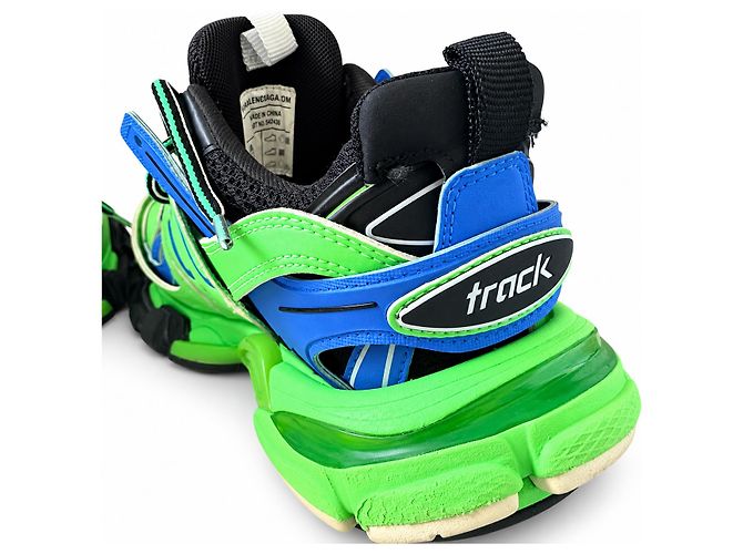 Balenciaga Track Sneakers Verde Blu Nero Bianco - vista 4