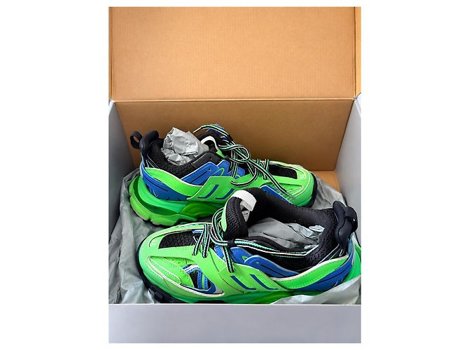 Balenciaga Track Sneakers Verde Blu Nero Bianco - vista 7