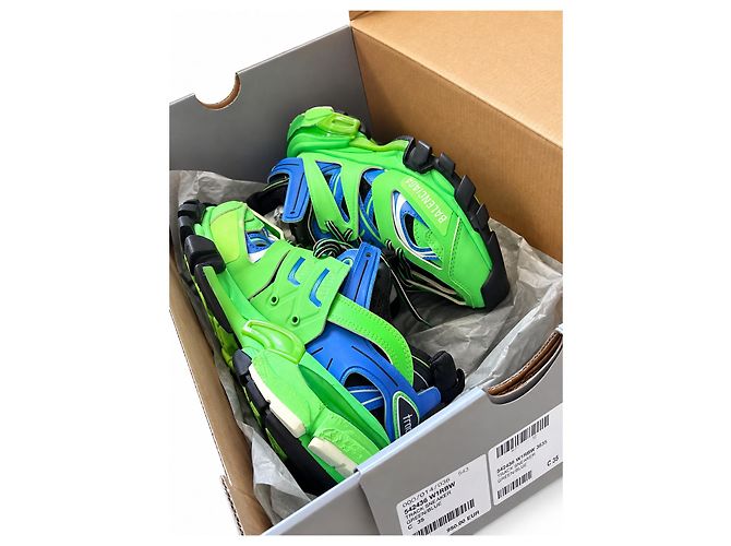 Balenciaga Track Sneakers Verde Blu Nero Bianco - vista 8