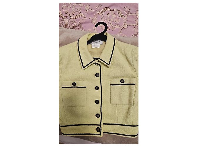 Timeless Giacca Vintage Chanel Boutique – Era Karl Lagerfeld ✨ Nero Verde chiaro - vista 3
