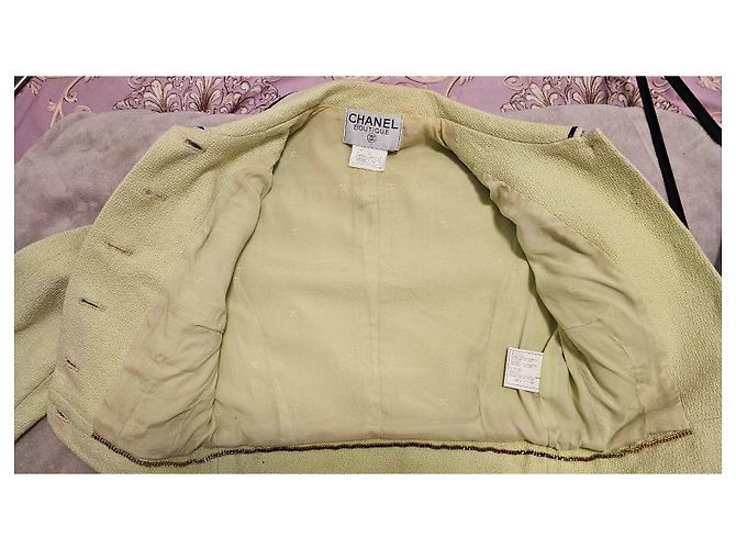 Timeless Giacca Vintage Chanel Boutique – Era Karl Lagerfeld ✨ Nero Verde chiaro - vista 5