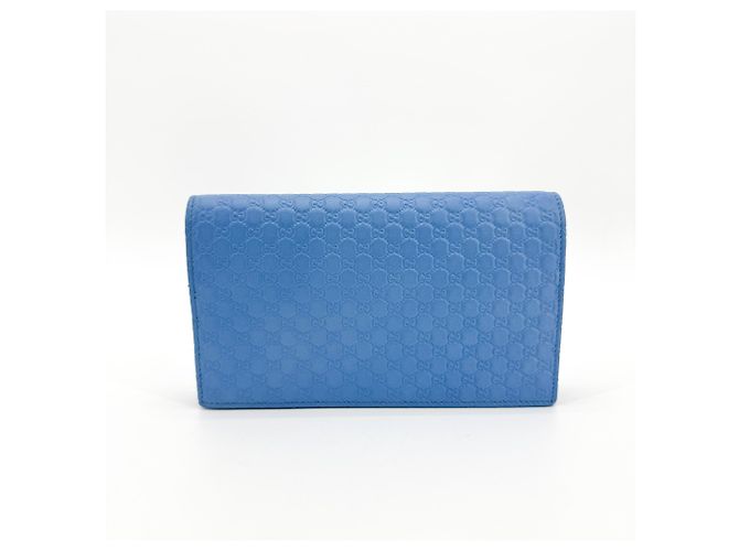 Gucci Wallet on Strap aus Microguccissima-Leder Blau - Ansicht 2