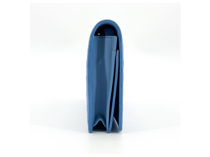 Gucci Wallet on Strap aus Microguccissima-Leder Blau - Ansicht 4