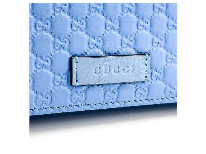 Gucci Wallet on Strap aus Microguccissima-Leder Blau - Ansicht 6