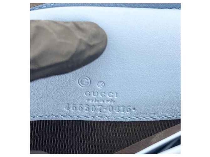 Gucci Wallet on Strap aus Microguccissima-Leder Blau - Ansicht 7