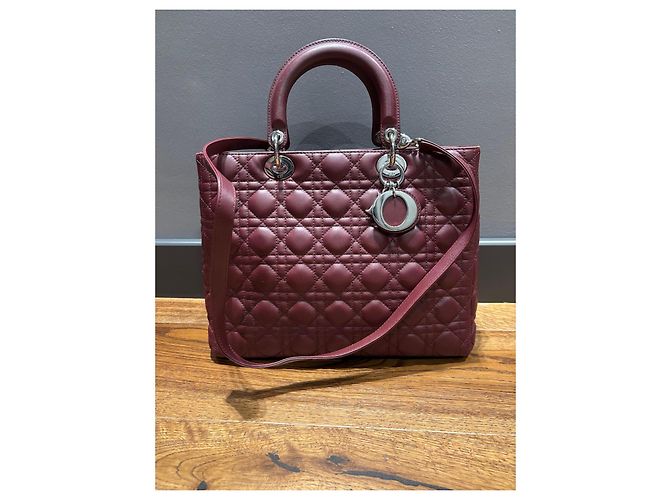 Borsa Christian Dior Lady Dior Borgogna Bordò - vista 11