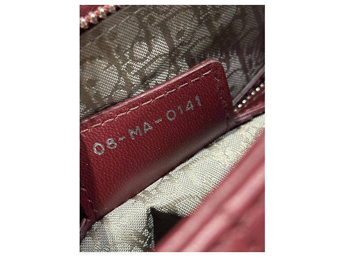 Borsa Christian Dior Lady Dior Borgogna Bordò - vista 4