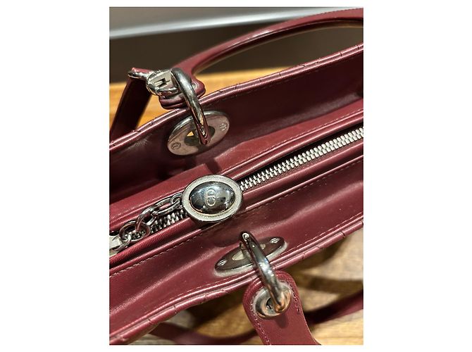 Borsa Christian Dior Lady Dior Borgogna Bordò - vista 5