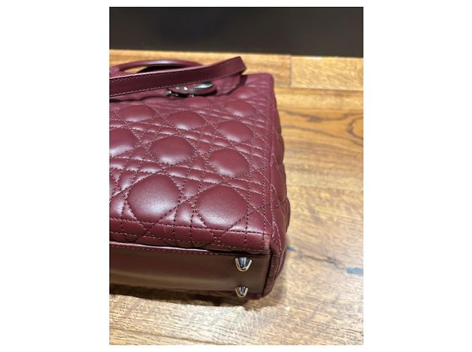 Borsa Christian Dior Lady Dior Borgogna Bordò - vista 6